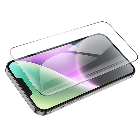 Защитное стекло на iPhone 13 (6.1)/13 Pro/14/16e, G16, HOCO, Guardian shield serie, черное