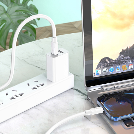 USB дата кабель Lightning, HOCO, X84, 1M, белый