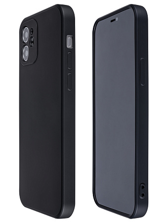 Чехол силиконовый для iPhone 12 (6.1), с микрофиброй внутри, с защитой камеры, X-CASE, черный