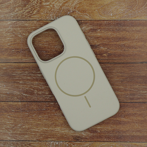 Чехол-накладка для iPhone 16 Pro Max, Silicon Case, магнитный (MagSafe), без лого, X-CASE, бежевый