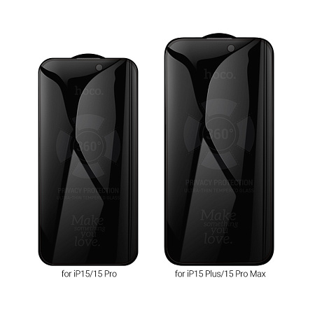 Защитное стекло для iPhone 15 Pro Max, A38, HOCO, 360-degree Privacy, черное