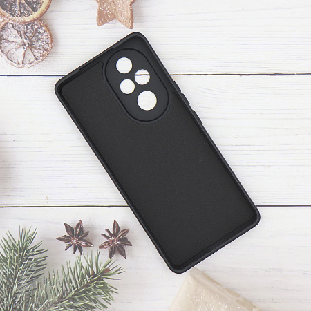 Чехол силиконовый для Honor 200 Pro, с микрофиброй внутри, с защитой камеры, X-CASE, черный