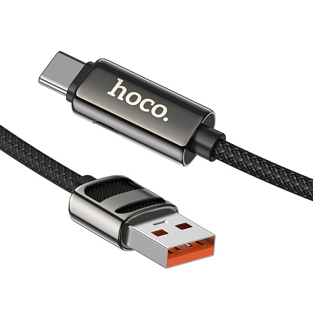 USB Кабель Type-C, HOCO, U137, 1.2м, 5A с дисплеем, черный