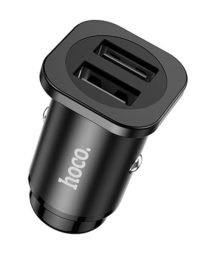 Автомобильное зарядное устройство, 2 USB 2.4A (NZ4), HOCO, черный