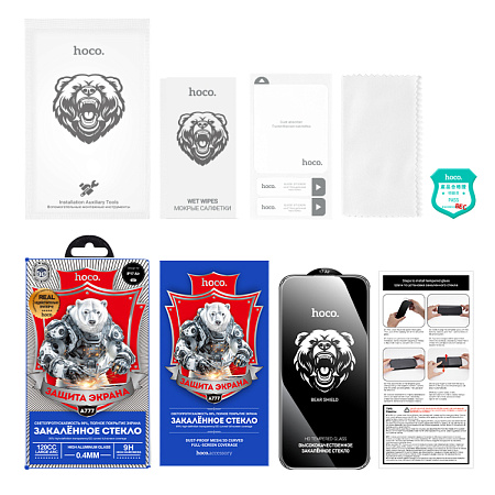 Защитное стекло для iPhone 17 Air, A777, HOCO, HD, рамка черная