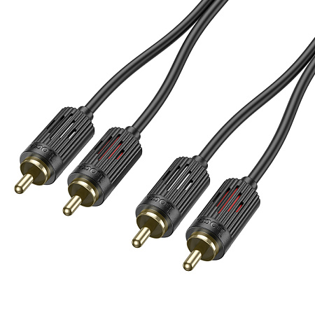Кабель с RCA на RCA, UPA29, HOCO, колокольчики, черный