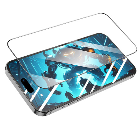 Защитное стекло для iPhone 16 Pro Max, A777, HOCO, HD, рамка черная