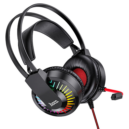Проводные наушники W105, HOCO, игровые с микрофоном, красные
