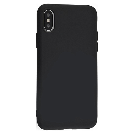 Чехол силиконовый для iPhone X/XS, с микрофиброй внутри, с защитой камеры, X-CASE, черный