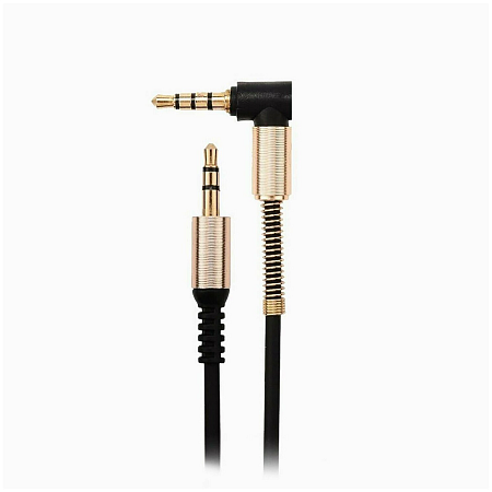 AUX Audio кабель 3,5 мм, UPA02, HOCO, черный, угловой