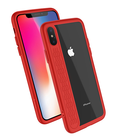 Чехол силиконовый для iPhone X/XS, Star shadow series protective case, HOCO, красный