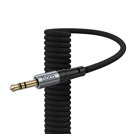 AUX Audio кабель 3,5 мм на Lightning, UPA33A, HOCO, витой, длина 1,5 метр, черный