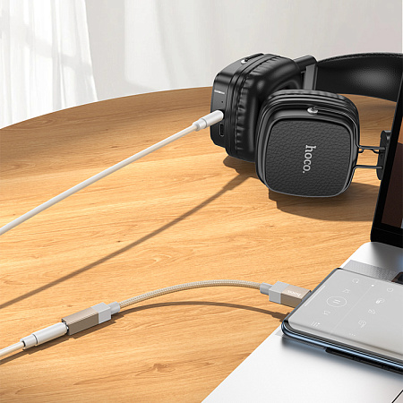 Переходник с Type-C на Jack 3.5мм, UPA32C, HOCO, цвет черный