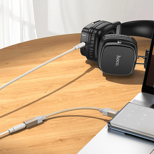 Переходник с Type-C на Jack 3.5мм, UPA32C, HOCO, цвет черный