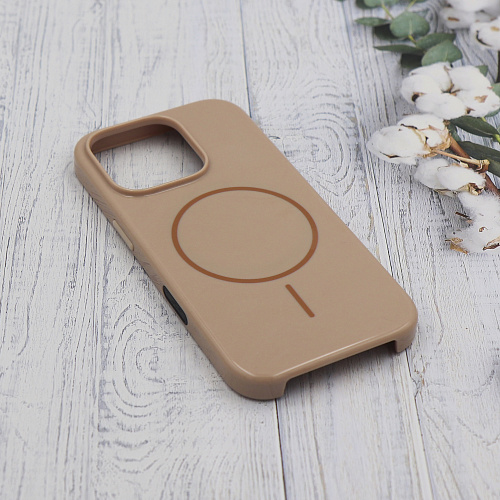 Чехол-накладка для iPhone 16 Pro Max, глянцевый, магнитный (MagSafe), без лого, X-CASE, бежевый