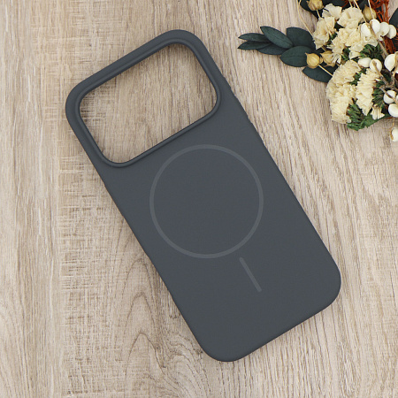 Чехол-накладка для iPhone 17 Pro, Silicon Case, магнитный (MagSafe), без лого, X-CASE, угольно-серый