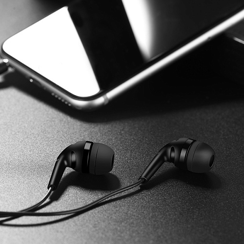 Проводные наушники M40 Prosody Universal Earphone, HOCO, вакуумные с микрофоном, черные