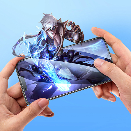 Защитное стекло на iPhone 13 (6.1)/13 Pro/14/16e, G16, HOCO, Guardian shield serie, черное