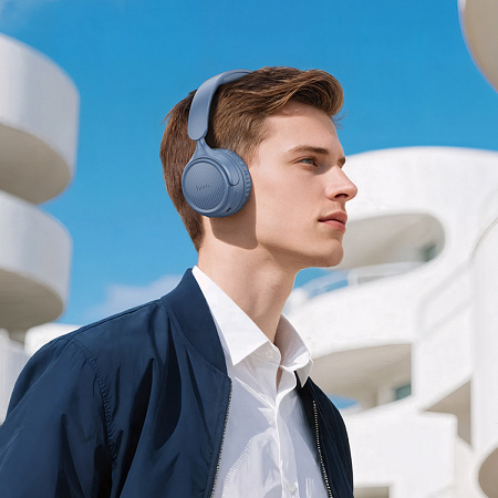 Беспроводные наушники W66, HOCO, время работы: 32ч, цвет синий