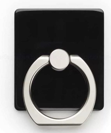Держатель-подставка для телефона Ring квадрат (кольцо на палец), черный