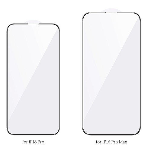 Защитное стекло для iPhone 16 Pro Max, G5, HOCO, Full screen silk screen HD tempered glass, черное
