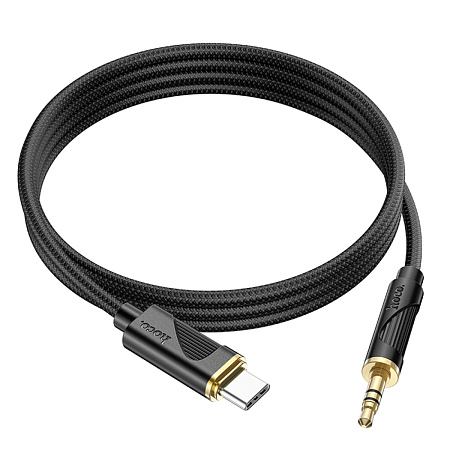 AUX Audio кабель 3,5 мм на Type-C, UPA30, HOCO, черный