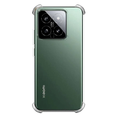 Чехол силиконовый для Xiaomi 14, усиленные края, c защитой камеры, X-CASE, прозрачный