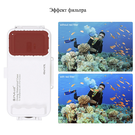 Чехол для дайвинга для IPhone 16, 16E, 16 Pro, 15, 15 Pro и Android с разъемом Type-C, 45 м погружение, PULUZ