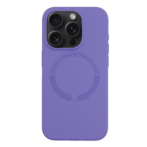 Чехол-накладка для iPhone 15 Pro, Silicon Case, магнитный (MagSafe), без лого, X-CASE, сиреневый