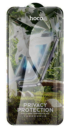 Защитное стекло для iPhone 14 Pro, G11, HOCO, Full screen HD privacy protection tempered glass, черное