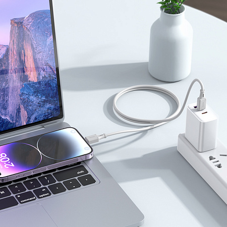 Кабель Lightning to Type-C (PD), HOCO, X101, 1м, серый