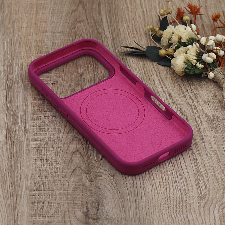 Чехол-накладка для iPhone 17 Pro, Silicon Case, магнитный (MagSafe), с дизайном, без лого, X-CASE, винный