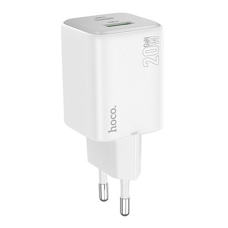 Сетевое зарядное устройство, 1 PD 20W + 1 USB 3.0 QC (N41), HOCO, белый
