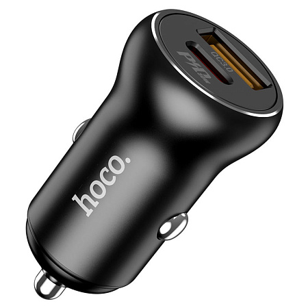 Автомобильное зарядное устройство, 1 USB QC3.0+1 PD 30W (NZ5), HOCO, черный