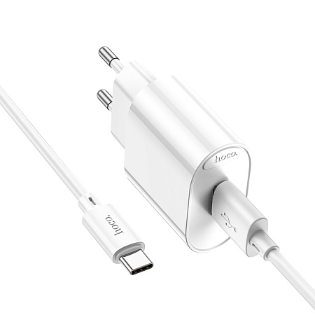 Сетевое зарядное устройство, 1 USB 3.0A 18W (C109A), HOCO, Type-C, белый