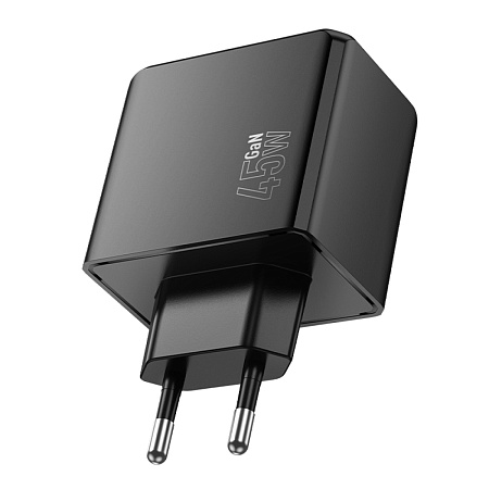 Сетевое зарядное устройство, 2 USB 3.0 QC+2 PD 45W (CS18A), HOCO, черный