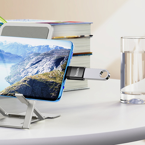 Переходник OTG Type-C, UA17, HOCO, черный