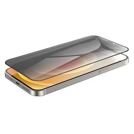 Защитное стекло на iPhone 12 Pro Max (6.7) A34 Plus, HOCO, Антишпионское стекло, черное