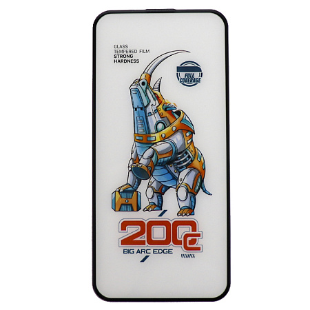 Защитное стекло на iPhone 15 Pro Max, носорог, с сеточкой для динамика, черное, X-CASE