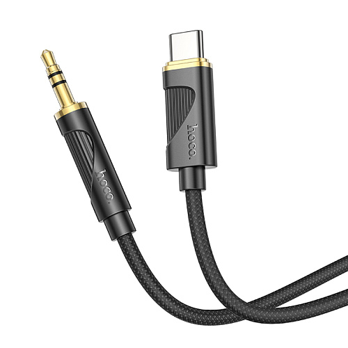 AUX Audio кабель 3,5 мм на Type-C, UPA30, HOCO, черный