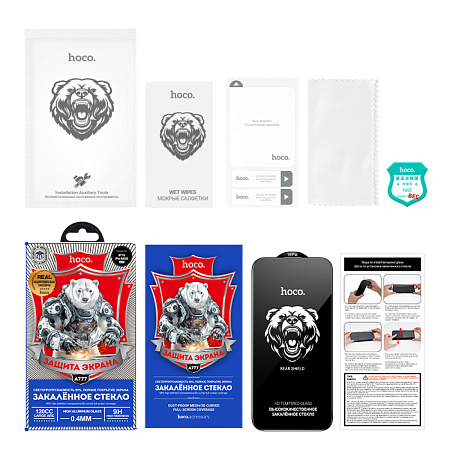 Защитное стекло для iPhone 16 Pro Max, A777, HOCO, HD, рамка черная