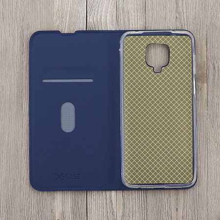 Чехол-книжка для Xiaomi Redmi Note 9S/Note 9 Pro/Note 9 pro Max/Poco M2 Pro, X-CASE, боковой, синий
