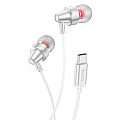 Проводные наушники M90, Type-C, Delight wire-controlled earphones with microphone, HOCO, вакуумные, белые