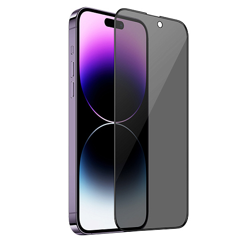 Защитное стекло для iPhone 14 Pro, A12 Pro, HOCO, Privacy Nano 3D full screen edges, черное