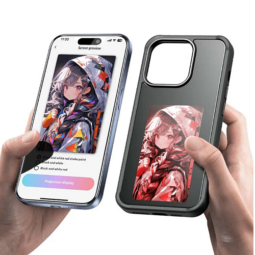 Чехол-накладка для iPhone 16 Pro, с экраном, без лого, X-CASE, черный