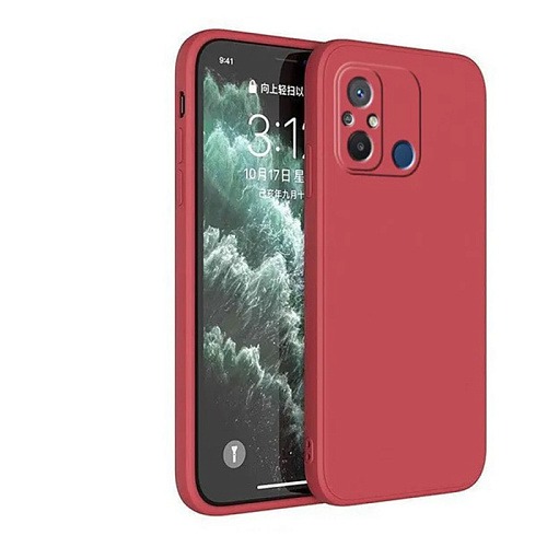 Чехол силиконовый для Xiaomi Redmi 12C (4G)/Redmi 11A/Poco C55, good quality, с защитой камеры, X-CASE, красный