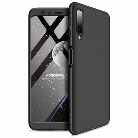 Чехол-накладка для Samsung Galaxy A7 (2018), A750F, из 3х частей, черный