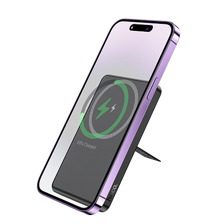 Универсальный Доп. Аккумулятор 5000mAh, J125, HOCO, выход: 1 PD 20W, беспроводная зарядка (MagSafe), черный