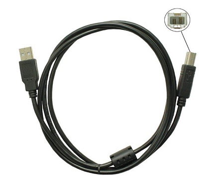 Кабель USB для подключение принтера, 1.5м, черный