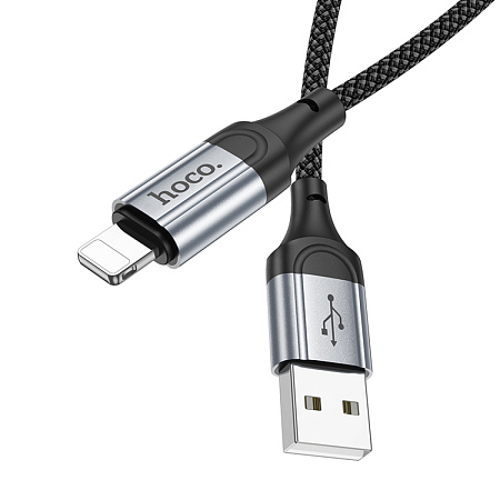 USB дата кабель Lightning, HOCO, X102, 1M, черный